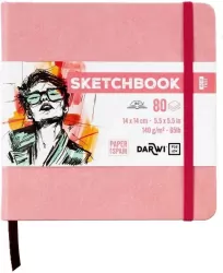 Szkicownik 14x14cm 140g bladorózowy