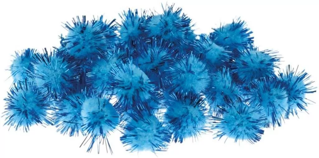 Pompony metaliczne niebieskie 2cm - tantis.pl