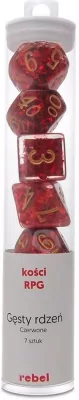Komplet kości RPG czerwone Gęsty rdzeń