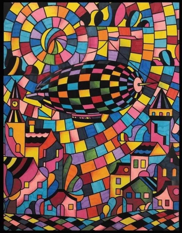 Kolorowanka welwetowa 47x35cm Sterowiec - tantis.pl