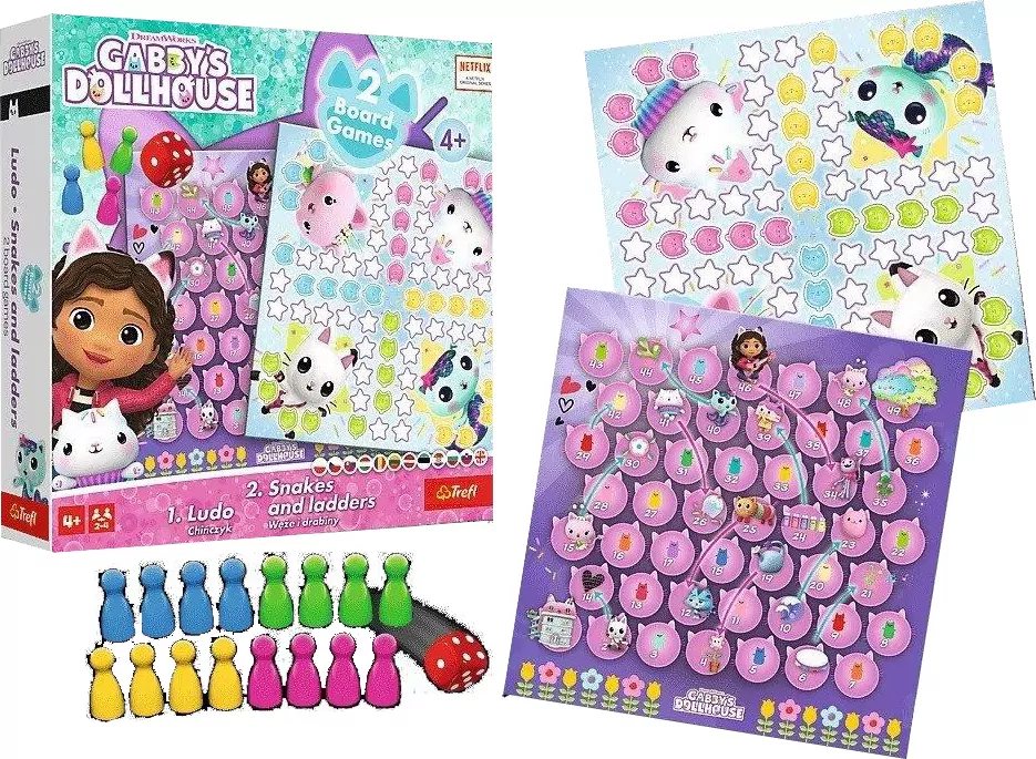 Gabby's Dollhouse. Gra planszowa 2w1 - tantis.pl