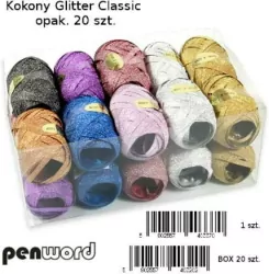 Kokony, wstążki brokatowe. Classic