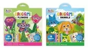 Blok z naklejkami i arkuszami do origami Zwierzęta