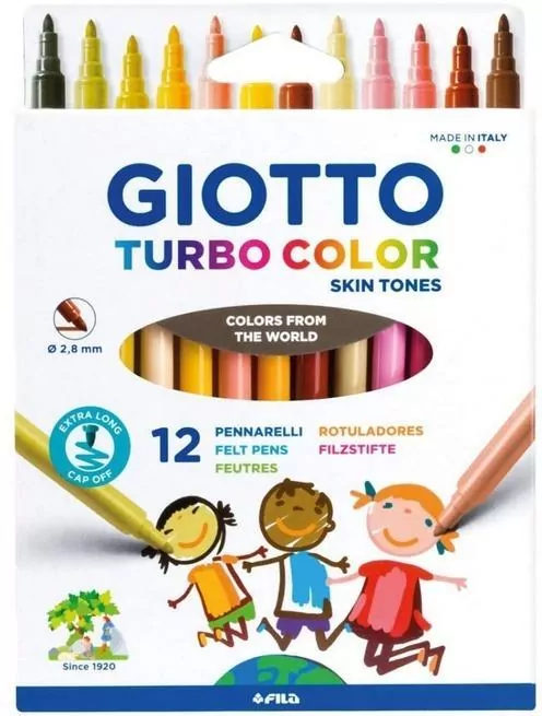 Markery Turbo Color Skin Tones 12 kolorów GIOTTO - tantis.pl