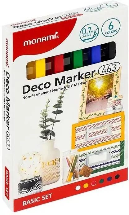 Marker akrylowy Deco 463 XF 6kol MONAMI - tantis.pl