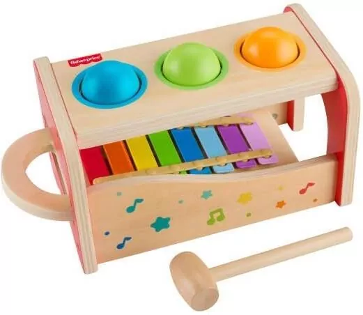 Drewniane cymbałki z przebijakiem. Fisher-Price - tantis.pl