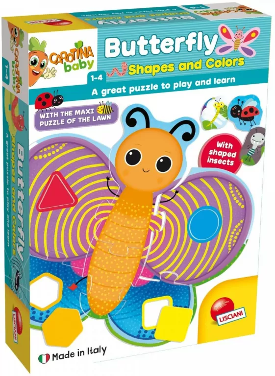 Lisciani. Carotina Baby Motylki, kształty i kolory - tantis.pl