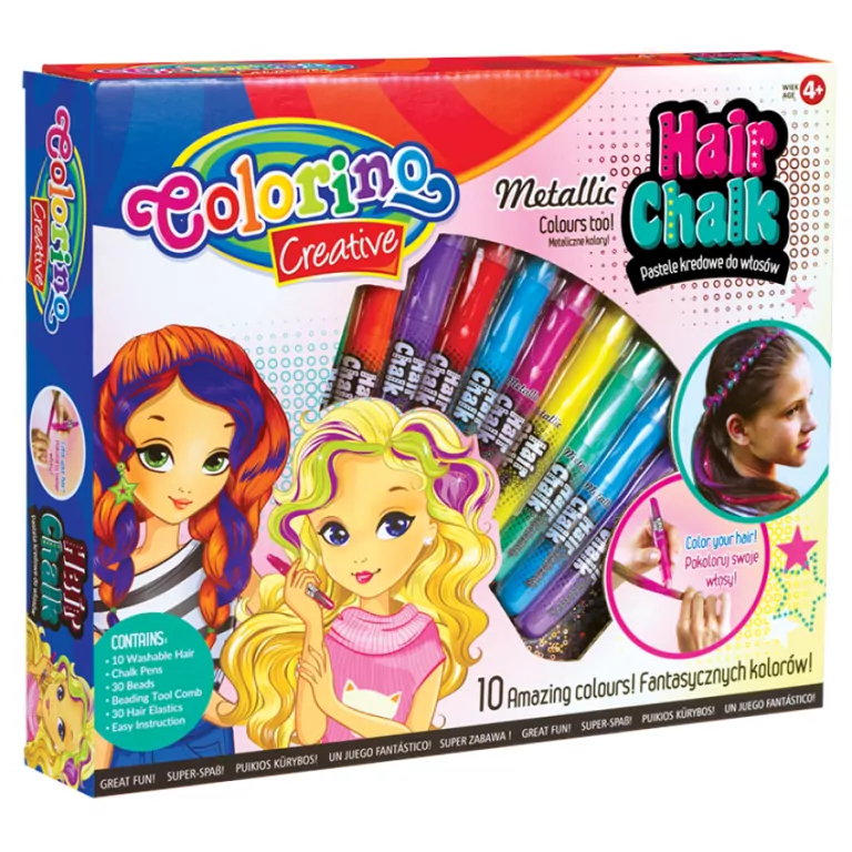 Pastele kredowe do włosów. Colorino kids. 10 sztuk - tantis.pl