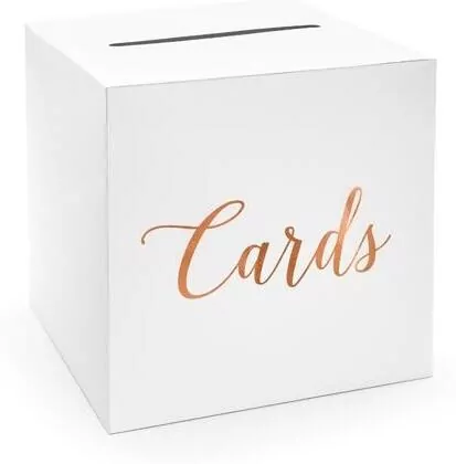Pudełko na koperty Cards różowe złoto 24x24x24cm - tantis.pl