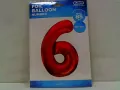 Balon foliowy 6. Czerwona 85cm - tantis.pl