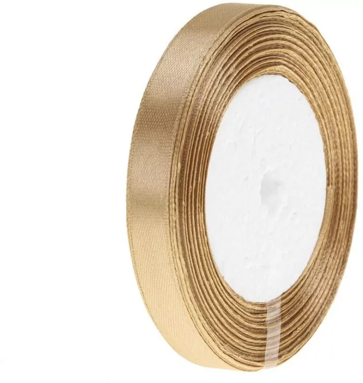 Wstążka satynowa 186 ciemny złoty 12mm/32m - tantis.pl