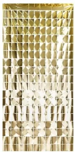 Kurtyna kwadraty elegancki złoty 100x200cm - tantis.pl
