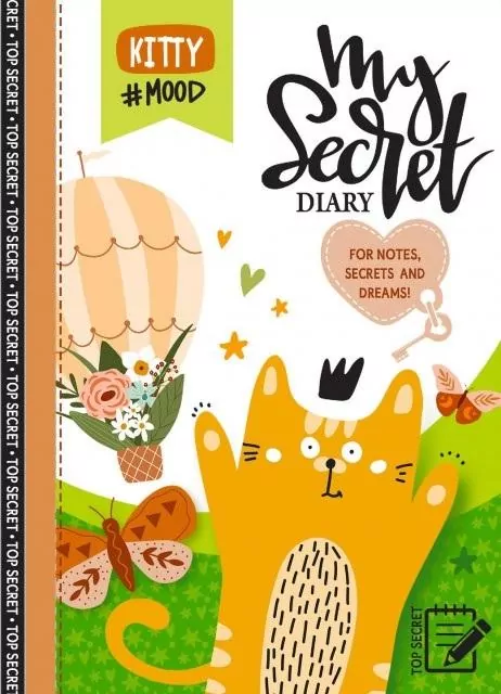 Pamiętnik 135x197/48K kratka TW brokat Kot - tantis.pl