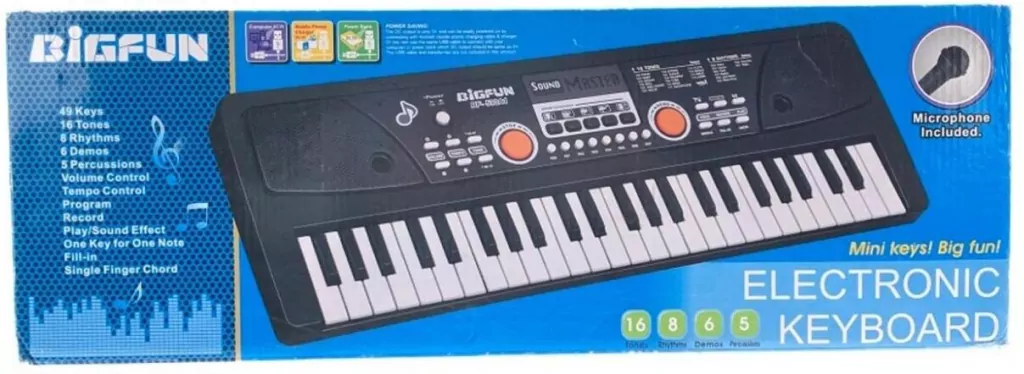 Keyboard muzyczny B/O z mikrofonem 49 klawiszy - tantis.pl