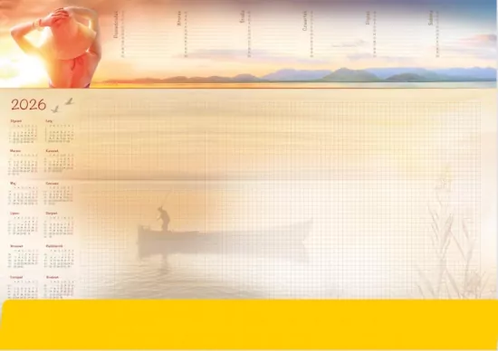 Planer na biurko 2023 A2 z listwą. Lato