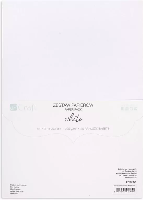 Zestaw papierów 220g biały A4 20ark - tantis.pl