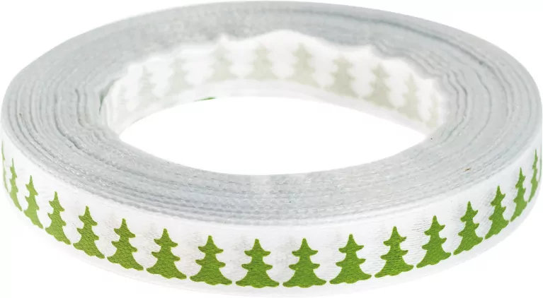 Wstążka satynowa z motywem świątecznym 12mmx22m - tantis.pl