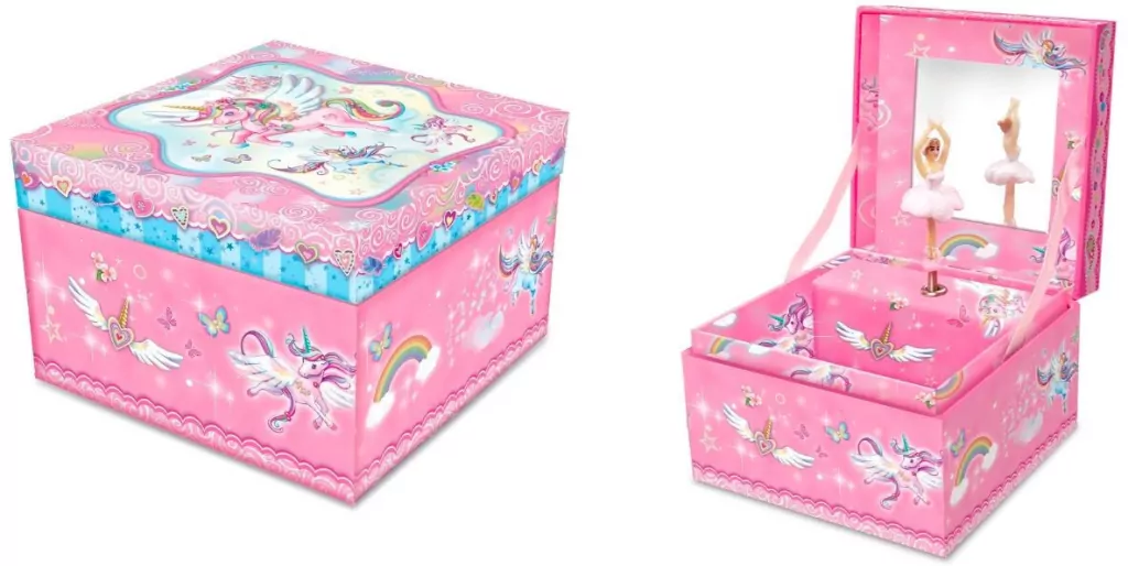 Szkatułka z pozytywką kwadrat. Jednorożec - tantis.pl