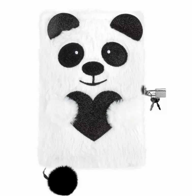 Pamiętnik pluszowy z kłódką Panda DERFORM - tantis.pl