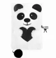 Pamiętnik pluszowy z kłódką Panda DERFORM - tantis.pl