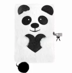 Pamiętnik pluszowy z kłódką Panda DERFORM