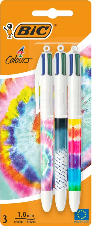 Długopis 4 Colours Message Tie Dye 3szt BIC - tantis.pl