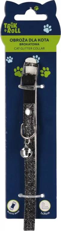 Obroża dla kota brokatowa 1cm - tantis.pl
