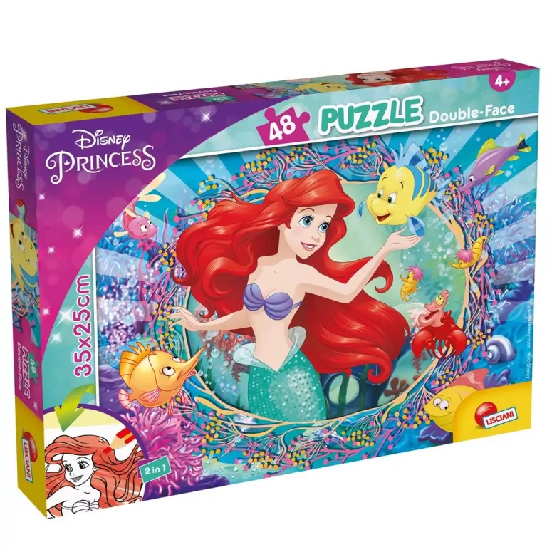 Ariel. Disney Księzniczka. Puzzle 48 dwustronne - tantis.pl