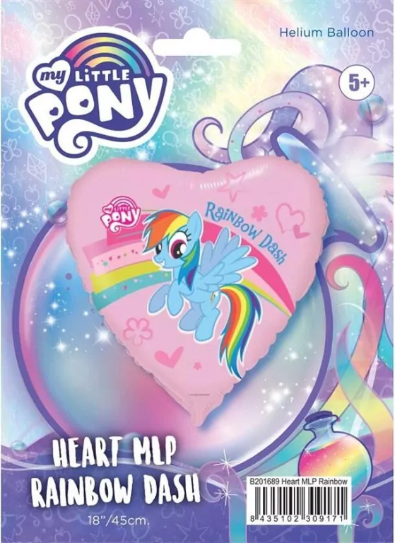 Balon foliowy FX Pony z tęczą 46cm - tantis.pl