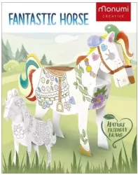 Cube head. Koń. Złóż i pokoloruj