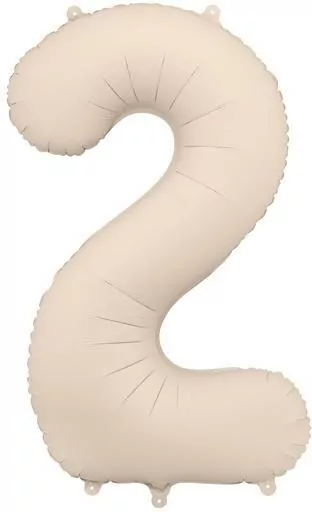 Balon foliowy cyfra 2 86cm jasny beż - tantis.pl