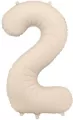 Balon foliowy cyfra 2 86cm jasny beż - tantis.pl