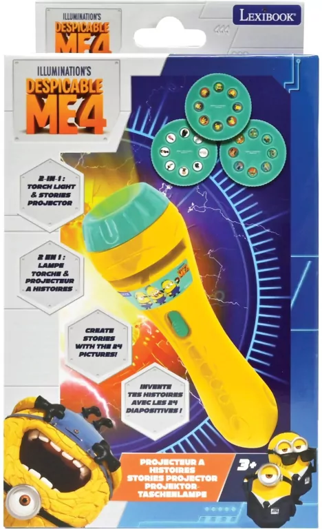 Latarka z projektorem Minionki Lexibook LTC050DES - tantis.pl