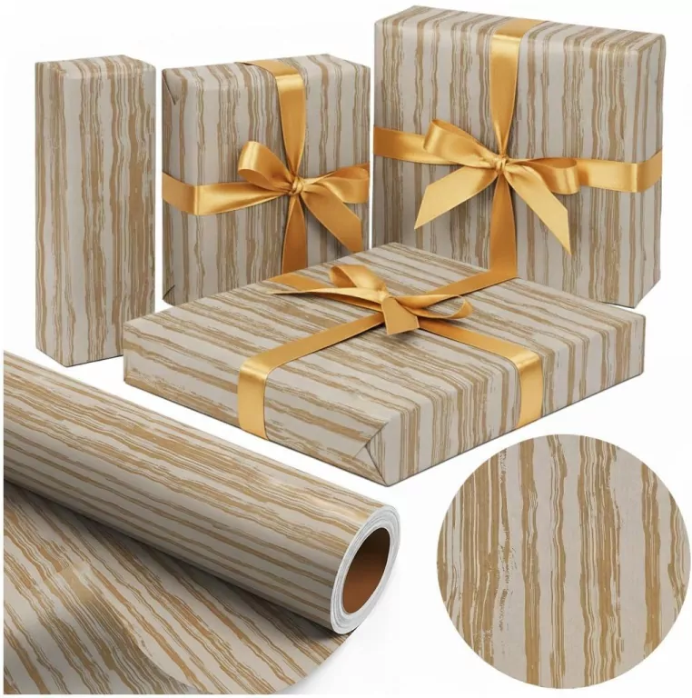 Papier ozdobny Złoty Kraft X-Strong 38cmx20m - tantis.pl