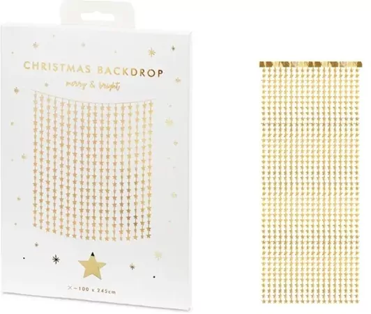 Kurtyna Gwiazdki złota 100x245cm - tantis.pl