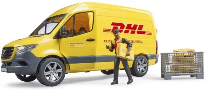 Mercedes Sprinter DHL z figurką i akcesoriami - tantis.pl