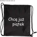 Worek plecak czarny Chcę już piątek - tantis.pl
