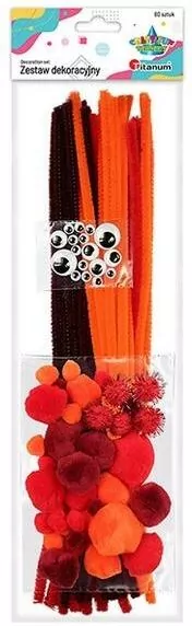Zestaw druciki, pompony, oczka pomarńczowy - tantis.pl