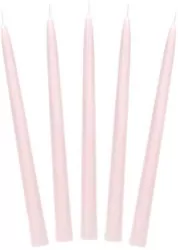 Świeca stożkowa matowa brudny róż 24cm