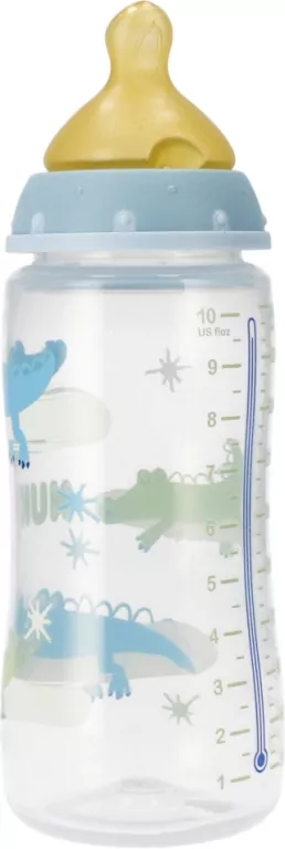 NUK. First Choice. Butelka ze smoczkiem. 300 ml. 0-6 miesięcy. Krokodyl - tantis.pl