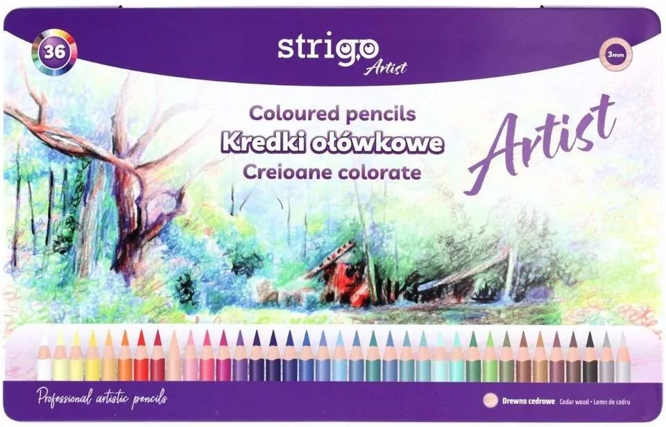 Kredki ołówkowe okrągłe Artist 36 kolorów - tantis.pl