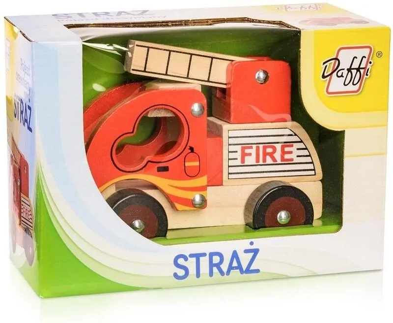 Drewniane auto. Straż pożarna - tantis.pl