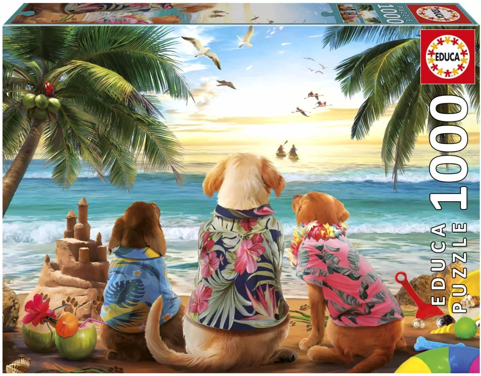 Puzzle 1000 Psy na plaży - tantis.pl