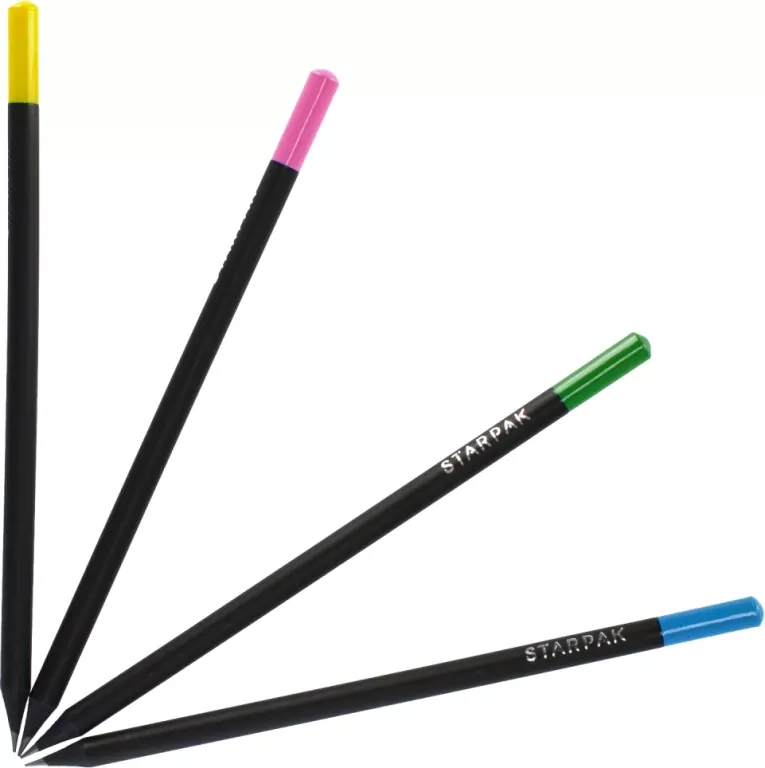 Ołówek okrągły HB Black. Zestaw 4 sztuki - tantis.pl