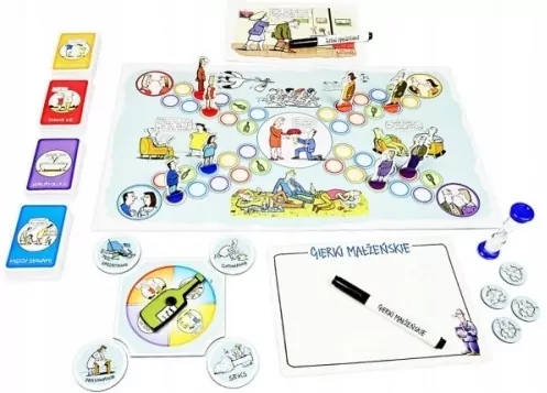 Gierki małżeńskie. Gra planszowa ilustrowana rysunkami Andrzeja Mleczki - tantis.pl