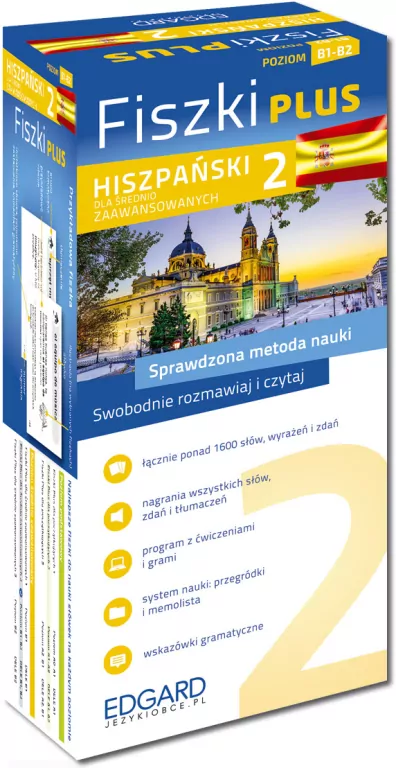 Hiszpański Fiszki Plus dla śred. zaaw. 2 - tantis.pl