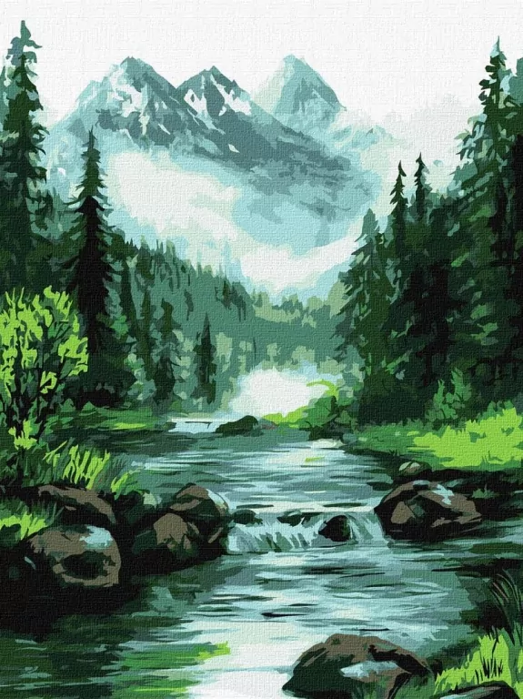 Malowanie po numerach - Tajemnicze źródło 30x40cm - tantis.pl