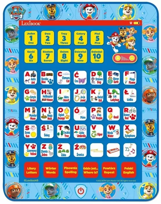 Dwujęzyczny tablet edukacyjny Psi Patrol - tantis.pl