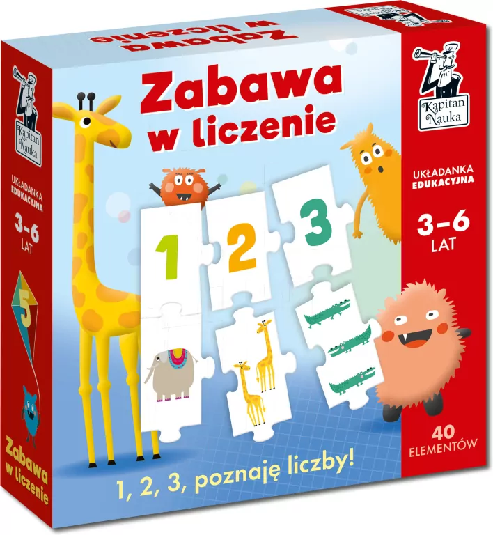 Zabawa w liczenie. Kapitan Nauka. Układanka edukacyjna 3-6 lat - tantis.pl