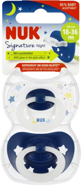 NUK. Signature Night. Smoczki. 18- 36 miesięcy - tantis.pl